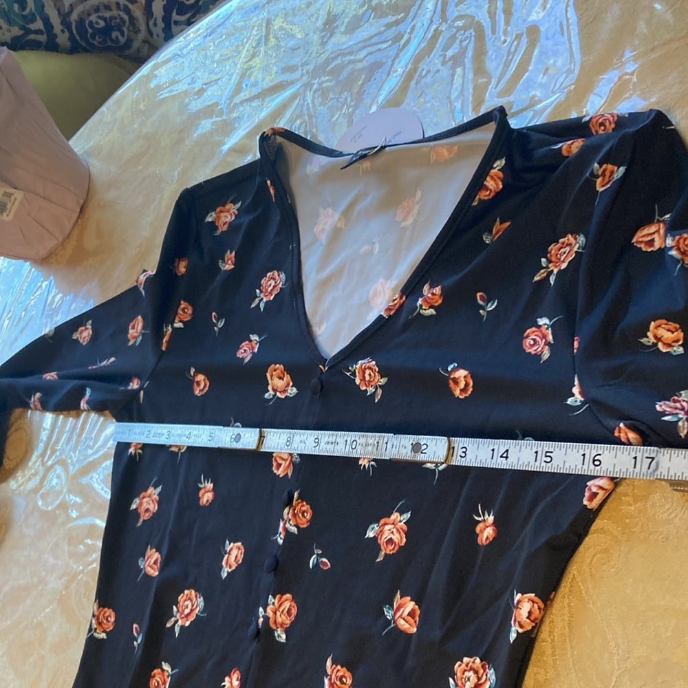 SHEIN VCAY Allover Floral Print Split Thigh Bodycon Dress size S new with tag - Picture 8 of 15